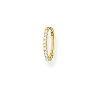 Thomas Sabo orecchini a cerchio singolo da donna pietre bianche oro, argento sterling 925, chiusura clip