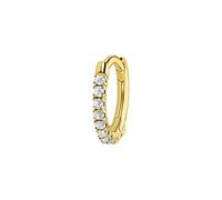 Thomas Sabo orecchini a cerchio singolo da donna pietre bianche oro, argento sterling 925, chiusura clip