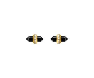 THOMAS SABO - Orecchini a lobo placcati in oro con onice esagonale - - Accessories - Donna - Nero - ONE SIZE