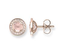 Thomas Sabo Orecchini a Perno da Donna in Argento 925 con Zirconia Trasparente e Quarzo