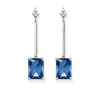 Thomas Sabo H2176-166-1 - Orecchini da donna in argento Sterling 925 con zirconi blu scuro, dimensioni: 32 x 9 mm