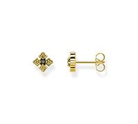 Thomas Sabo Orecchini da uomo in argento Sterling 925 con finitura in oro giallo 750 con zirconi, dimensioni: 7 x 7 mm, H2021-414-11, 7x7 mm, Argento sterling, Zirconia cubica 1