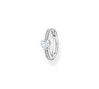 Thomas Sabo Orecchino singolo creola con cuore e pietre bianche