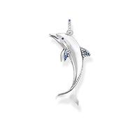 THOMAS SABO PE932-644-1 - Collana da donna con ciondolo a forma di delfino, in argento Sterling 925 annerito, dimensioni: 44 x 10 mm, H: ca. 44mm / B: ca. 10mm, Argento sterling, Zirconia cubica