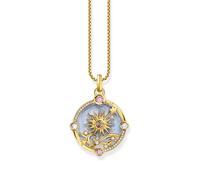 Thomas Sabo PE960-471-1 Ciondolo a catena placcato oro con smalto azzurro Donna