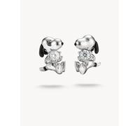 Thomas Sabo Peanuts™ orecchini a bottone Snoopy con zirconi bianchi in argento, bianco, nero, rosso One Size