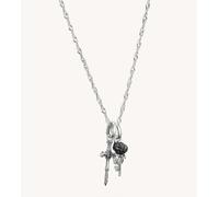 Thomas Sabo - Rose & Sword - Collana tonalità argento, nero e bianco 45 cm