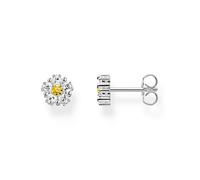 Thomas Sabo - Silver - Orecchini a bottone con margherite piccole tonalità argento, bianco e oro One Size