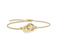 THOMAS SABO Together A1551-996-7-L19V - Bracciale da donna in argento sterling 925 placcato oro giallo 750, lunghezza 19 cm, 19 cm, Argento sterling Oro giallo, Zirconia cubica