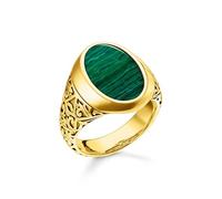 Thomas Sabo Unisex Anello Verde-Oro Argento Sterling 925, Oro Giallo 18 Carati TR2242-140-6