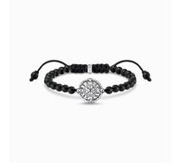 THOMAS SABO Elements of Nature A2009-704-11-L22V - Bracciale da uomo in argento sterling 925 annerito, lunghezza 15-22 cm, 15-22 cm, Gemma Argento sterling Nylon, Nessuna pietra preziosa