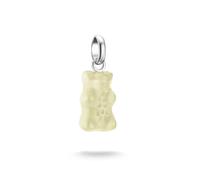 THOMAS SABO Ciondolo a forma di orso d'oro bianco - Connect Charm in argento 925 riciclato con cristallo