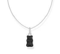 Thomas Sabo x HARIBO Collana con ciondolo orsetti d'oro neri, 40-45 cm
