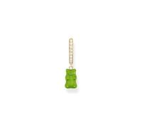 Thomas Sabo x HARIBO Orecchino a cerchio singolo con ciondolo orsetto d'oro verde