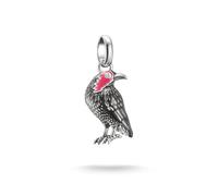 THOMAS SABO Connect CC1318-691-11 - Ciondolo a forma di corvo smaltato Wednesday in argento Sterling 925