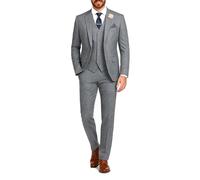 Thomas Shelby - Completo da uomo in 3 pezzi a righe sottili della serie Peaky Blinders, perfetto per cena, feste, matrimoni, balli, grigio, XL