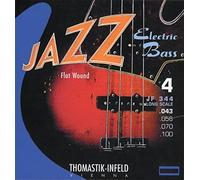 THOMASTIK - Corde per basso - Set di corde per basso jazz con avvolgimento piatto e scala corta 43-106