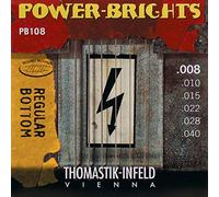 Thomastik-Infeld, Corde per chitarra elettrica Power Brights Series, Set, Regular Bottom PB108 Extra Light .008-.040w