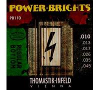 Thomastik-Infeld, Corde per chitarra elettrica Power Brights Series, Set, Regular Bottom PB110 Medium Light .010-.045w