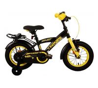 Thombike 12 Pollici Bicicletta Bambini Nero Giallo 3-4,5 Anni Ruote di Supporto