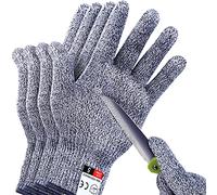 THOMEN Guanti resistenti al taglio di livello 5 per cucina, guanti antitaglio di sicurezza per tagliare carne, intaglio del legno, affettare mandolino e molto altro ancora, 4 pezzi