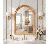 ThomP Specchio da parete ad arco, 80 × 50 cm, cornice in legno massiccio | Elegante design ad arco, accattivante decorativo, robusto telaio in legno massiccio, montaggio a parete sicuro