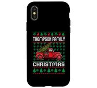 Thompson Family Ugly Christmas Sweater Red Truck Funny Xmas Custodia per iPhone X/XS