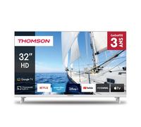 Thomson 32 Pollici (81 cm) Led HD Bianco Google TV, Wi-Fi, Dolby Audio, HDR10, Bluetooth 5.1, Triple-Tuner (Cavo/Satellite/Antenna), HDMI, CI+, A+ Pannello - 32HG2S14W