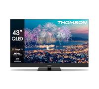 THOMSON 43 Pollici (109cm) QLED Plus Google Smart TV, Wi-Fi, Dolby Audio, Altoparlante frontale integrato, HDR10, Bluetooth 5.1, Triple-Tuner (Cavo/Satellite/Antenna), HDMI, CI+, A+ Pannello -43QG6C14