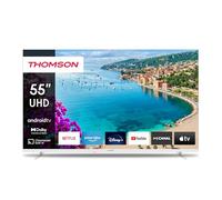 Thomson 55 Pollici (139 cm) 4K Ultra HD Bianco Smart Android TV, Google Assistant, Wi-Fi, Dolby Digital, Bluetooth, Triple-Tuner (Cavo/Satellite/Antenna), HDMI, CI Pannello - 55UA5S13W