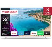 Thomson 55 Pollici (139 cm) 4K Ultra HD Bianco Smart Android TV, Google Assistant, Wi-Fi, Dolby Digital, Bluetooth, Triple-Tuner (Cavo/Satellite/Antenna), HDMI, CI Pannello - 55UA5S13W