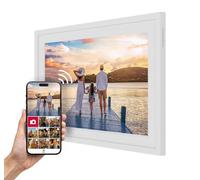 THOMSON Cornice Fotografica 10 pollici BIANCO - 25,6 cm, 1280x800 HD IPS, Touchscreen, Memoria 32 GB, Rotazione Automatica, Connessione Multi-Utente, WLAN, Supporto da Tavolo o Montaggio a Parete