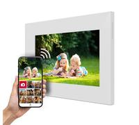 THOMSON Cornice Fotografica 7 pollici BIANCO - 17,8 cm, 1024x600 HD IPS, Touchscreen, Memoria da 32 GB, Rotazione Automatica, Connessione Multi Utente, WLAN, Montaggio da Tavolo o a Parete