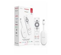 Thomson Go Cast 152 Streaming Dongle, 4K UHD Google TV Stick: with Google Assistant, Google Cast, Dolby Atmos, Dolby Digital+, HDR10, 2GB RAM, 32GB Memory, Compact and Portable - White