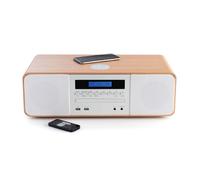 Thomson MIC201IBT Microsistema Bluetooth con CD/Radio/MP3/USB/Caricatore a induzione Legno e Bianco