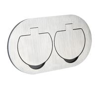 THOMSON Protec - Doppia presa impermeabile iniziale 16A 2P+T IP55 in metallo spazzolato