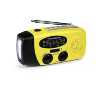 Thomson RT260Y Radio Solare di Emergenza FM/AM con Manovella, Torcia LED, Powerbank 2000mAh e Funzione SOS