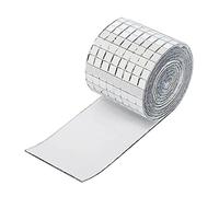 Thonlai 3 Pezzi di Piastrelle a Mosaico a Specchio, Piastrelle Adesive Acriliche Argento 1464 Grani 4x100 Cm, con Superficie Piana Lucida, per Decorazioni per la Casa Fai da Te KTV Party