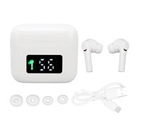 Thonlai Auricolari 5.2, Cuffie Wireless Ibride a 3 Strati con Cancellazione Attiva del Rumore con Tecnologia del Sensore Ottico, per Giochi e Sport (Bianca)