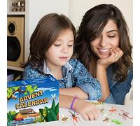 Thonlai Calendario Dell'avvento degli Insetti 24 Cassetti per Bambini con | Repliche di Insetti per Interni Assortite, Plastica Resistente per Sorprese Quotidiane, Compatibili con le attività Festive