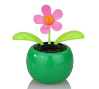 Thonlai Fiori Danzanti Solari per Scrivania Dell'auto, Decorazione | Resina ABS, Oscillazione Automatica Sotto la Luce Solare, Foglie Svolazzanti Come Farfalle, Dimensioni Ridotte 12x7 Cm,