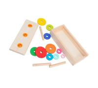 Thonlai Gioco Puzzle a 10 Anelli Torre di Legno, Giocattolo a Blocchi di Pensiero Logico Educativo Precoce per Bambini, con Materiale in Legno Sicuro per la Scuola Materna a Casa (Dimensioni ridotte)