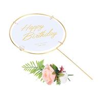 Thonlai Inserto per Decorazioni per Torte in Metallo Topper Rotondo per | Materiale in Ferro, Dimensioni 8,3 X 4,3 Pollici, Oggetti di Scena Decorativi Riutilizzabili per la Celebrazione della Festa
