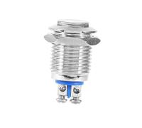 Thonlai Interruttore a Pulsante Momentaneo da 12 Mm, Metallo Impermeabile | Ottone Nichelato e Acciaio Inossidabile, 2 A/36 V CC, Terminale a Pin, per Controllo avviatore/contattore/relè