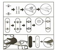 Thonlai Kit Tastiera Fai-da-te, Giocattolo per Assemblaggio Skateboard | Mini Skateboard per Bambini da 10 Cm, Tavola in Legno di Acero con Nastro Adesivo in PU, Camion in Lega di Nichel, Set di