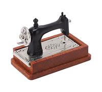 Thonlai Macchina da Cucire in Miniatura per Casa delle Bambole, Modello di Mini Macchina da Cucire in Scala 1/12 Stile Vintage con Costruzione in Lega e Legno, per la Decorazione e la (Marrone scuro)