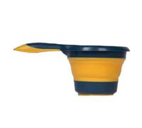 Thonlai Mestolo per Acqua Pieghevole, Mestolo da Bagno Pieghevole con Design Appeso per Bagno, Paletta Multifunzionale Salvaspazio in Gomma Morbida TPE PP (Gialla)