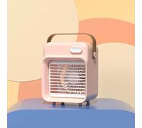 Thonlai Mini Dispositivo di Raffreddamento Dell'aria, Ventola di Raffreddamento Portatile USB con 3 velocità del per da Tavolo, Serbatoio Dell'acqua da 150 Ml (Rosa Collegare)