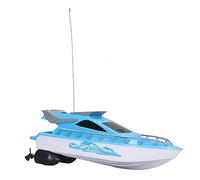Thonlai Motoscafo RC, Barca Elettrica da 10 Pollici con Telecomando per | Materiale ABS, Telecomando con Antenna, 2 Eliche, Correzione Automatica della Traccia, Dimensioni 25x7,5x9 Cm, per Giochi