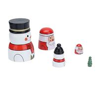 Thonlai Set di Bambole da Nidificazione, Bambole da Nidificazione Natalizie | Legno Dipinto a Mano, 3 Forme Festive (pupazzo di , Babbo Natale, albero), Ideale per Decorazioni Domestiche o Confezioni